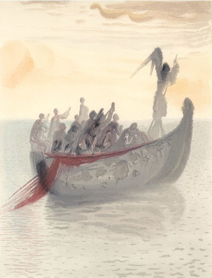Salvador Dalí, Purgatory Canto 2: The Grim Boatman’s Boat